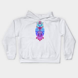 owl in wisdom mandala pattern ecopop art Kids Hoodie